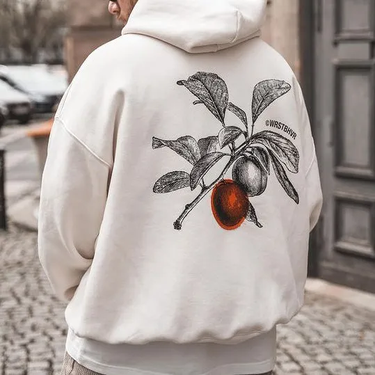 Botanical Graphic Print Men's Oversize Hoodie sold by Shopnova product image thumbnail 3