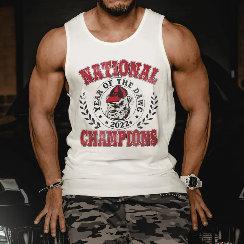 Letter Graphic Print Sports Loose Casual Men's Tank Top sold by Shopnova