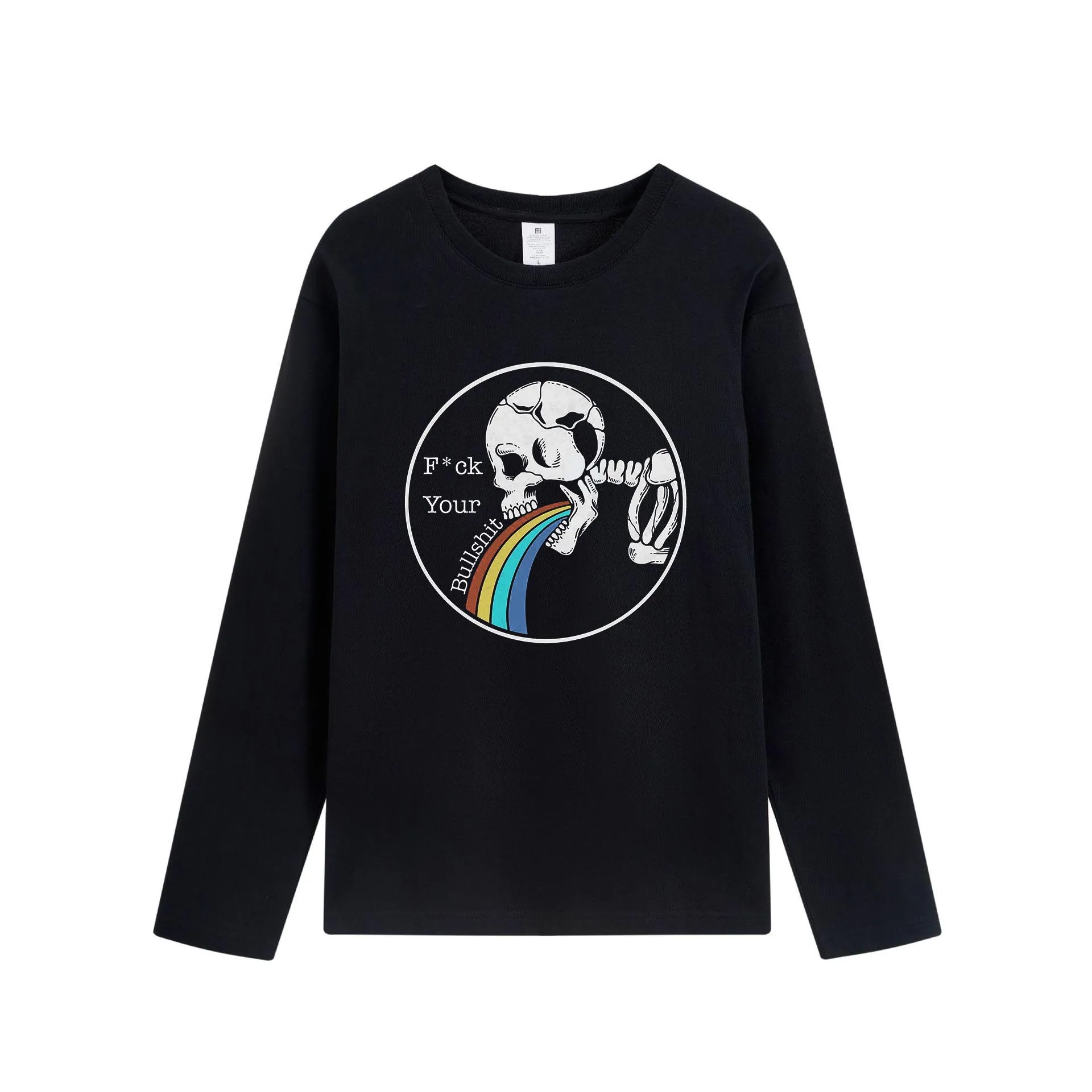 Skull Print Long Sleeve Cotton Tee-B sold by Shopnova product image thumbnail 4