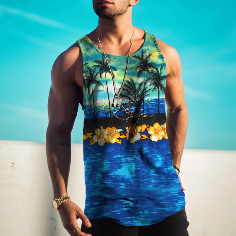 Casual Street Trend Landscape Print Vacation Vest sold by Shopnova