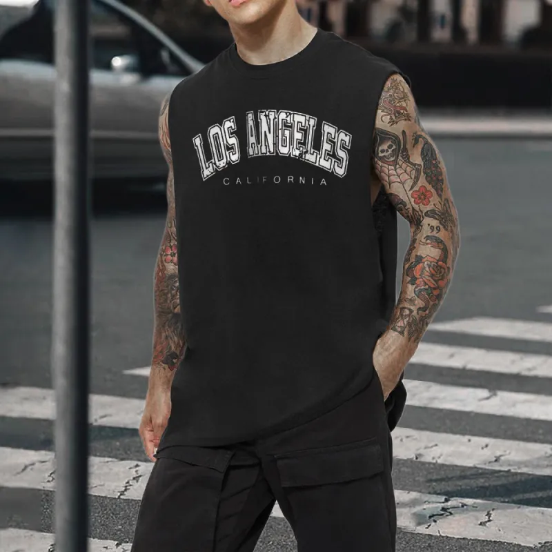 Los Angeles Alphabet Graphic Print Athleisure Men's Tank Top sold by Shopnova