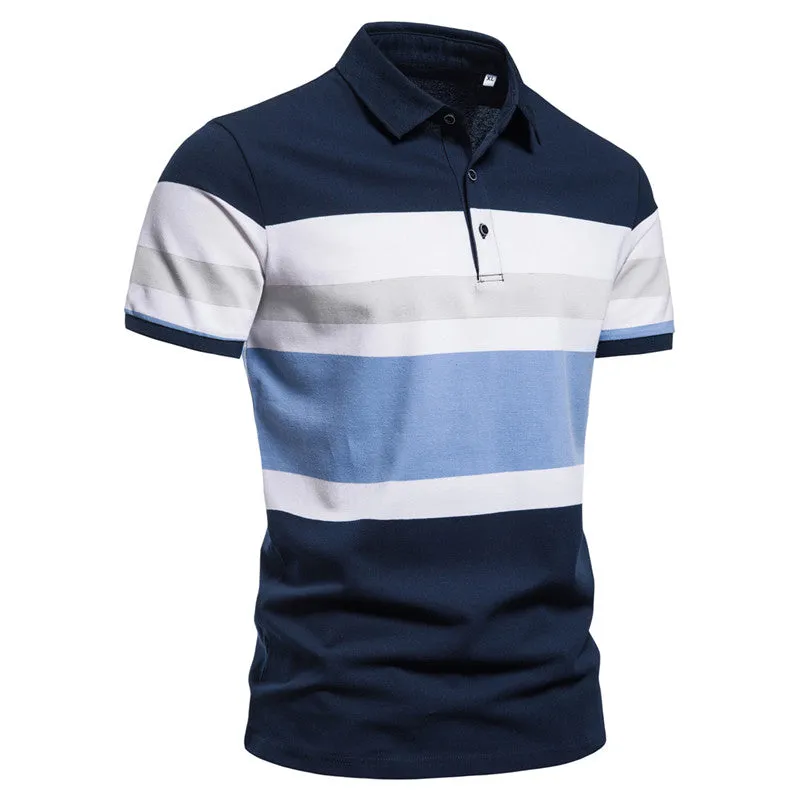 Clearance- Men's Stripe Printe Polo Shirt sold by Shopnova product image thumbnail 5