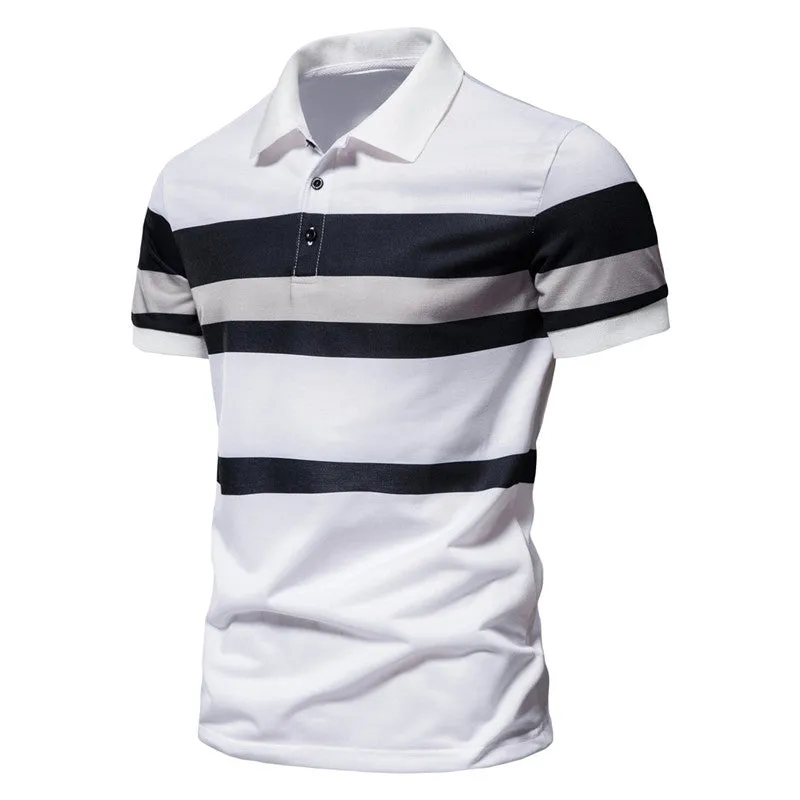 Clearance- Men's Stripe Printe Polo Shirt sold by Shopnova product image thumbnail 2