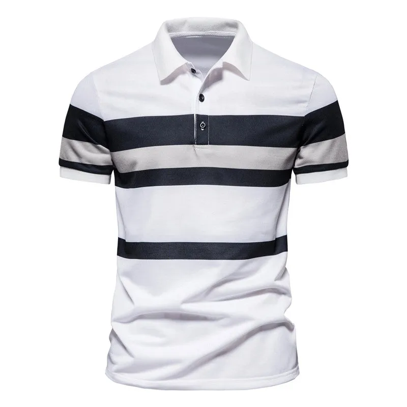 Clearance- Men's Stripe Printe Polo Shirt sold by Shopnova