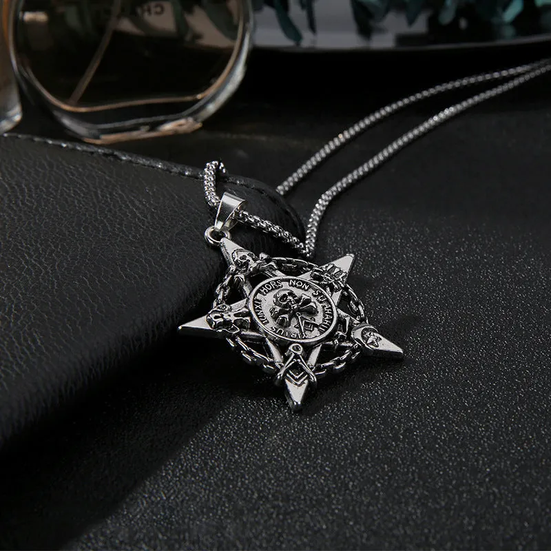 Skull and Pentagram Pendant Steel Chain sold by Shopnova product image thumbnail 2
