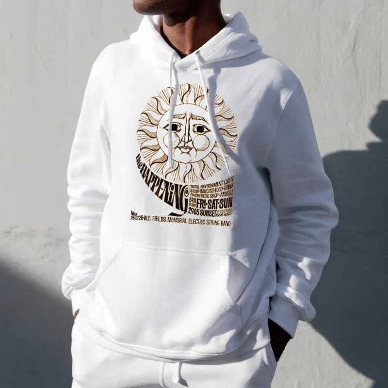 Sun & Alphabet Graphic Print Men's Oversize Hoodie sold by Shopnova