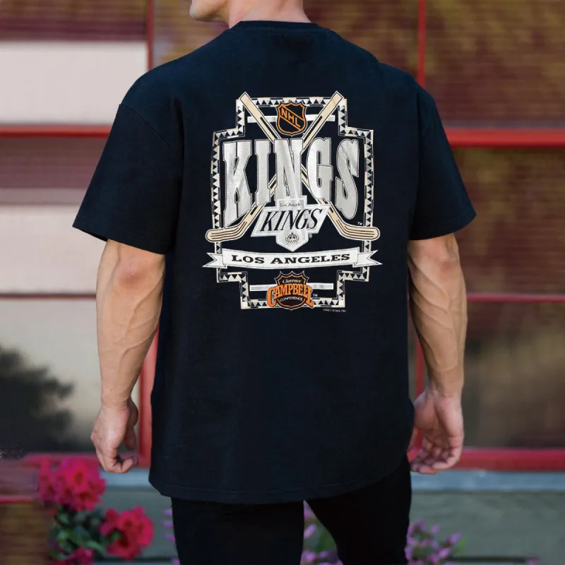King Print Casual Loose Men's Short Sleeve T-Shirt sold by Shopnova