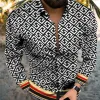 Unique Personality Trend Fashion Print Beach Vacation Long Sleeve Shirt sold by Shopnova