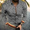 Unique Personality Trend Fashion Print Beach Vacation Long Sleeve Shirt sold by Shopnova