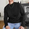Men's Casual Solid Color Long Sleeved T-shirts-B sold by Shopnova