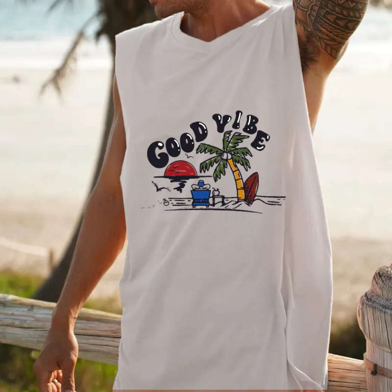 NOVAROPA™ Good Vibe Men's Tank Top-B sold by Shopnova