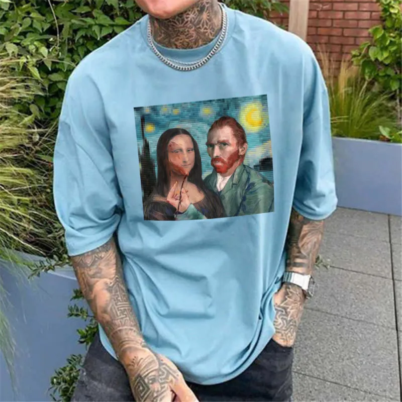 Personalized Fun Graphic Print Loose Casual Men's T-Shirt sold by Shopnova