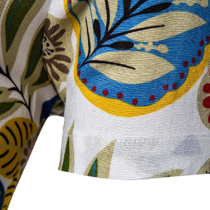 Cotton And Linen Printed Pocket Button-down Shirt sold by Shopnova product image thumbnail 4