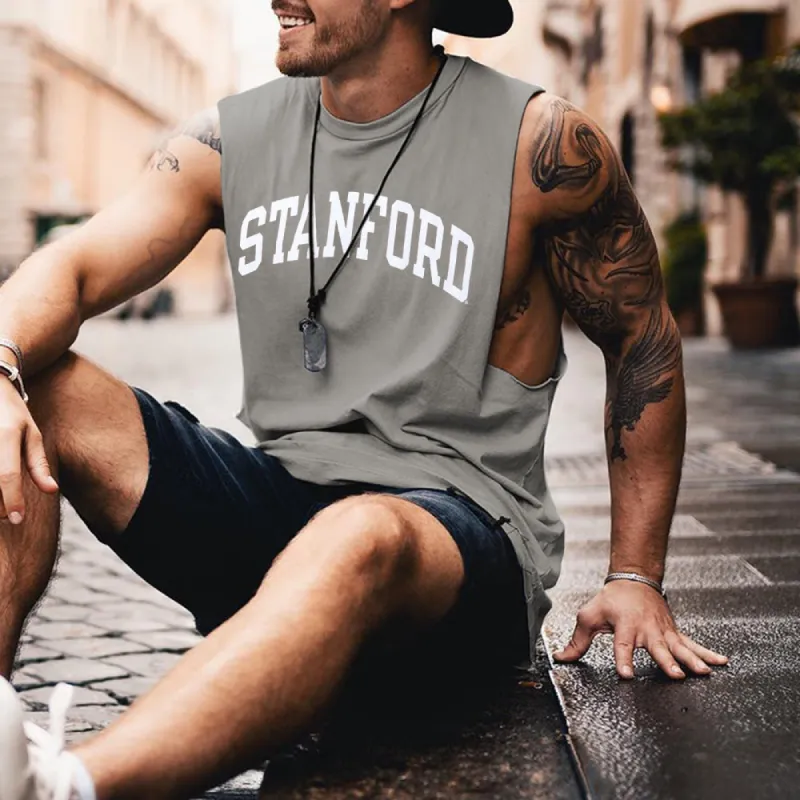 STANFORD Letter Graphic Casual Men's Tank Top sold by Shopnova