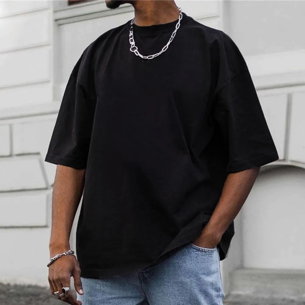 Plain Loose Casual Short Sleeve Men's T-Shirt sold by Shopnova product image thumbnail 2