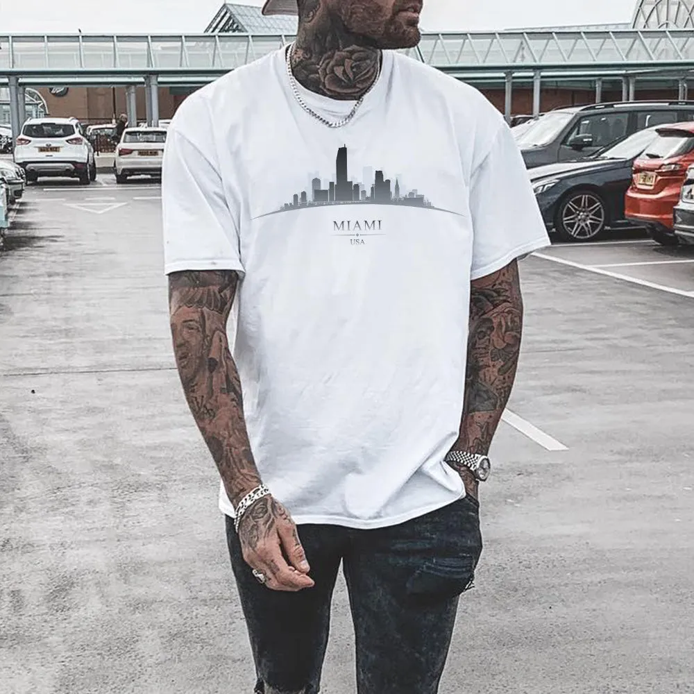 Miami Alphabet Graphic Print Casual Men's T-Shirt sold by Shopnova product image thumbnail 3