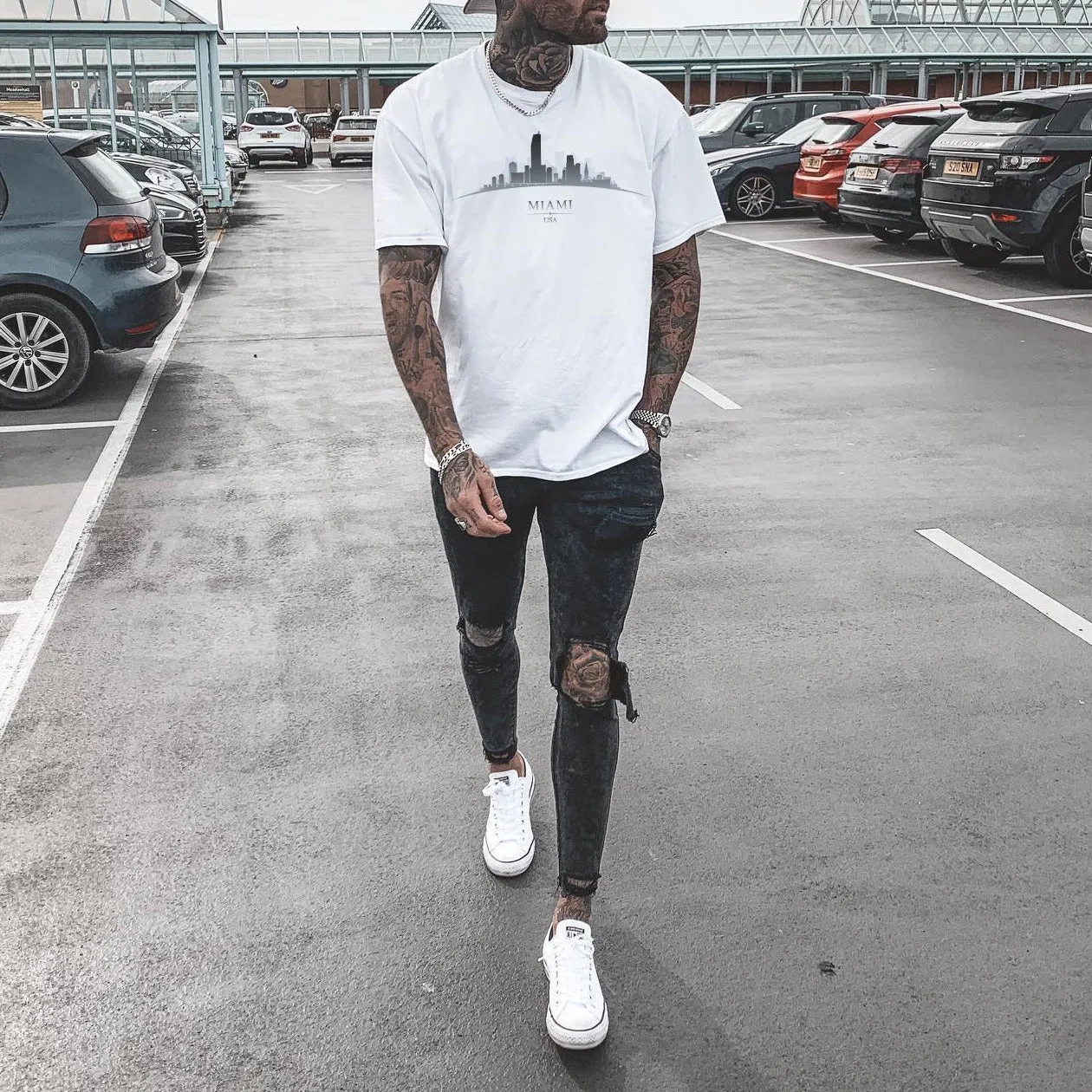 Miami Alphabet Graphic Print Casual Men's T-Shirt sold by Shopnova product image thumbnail 2