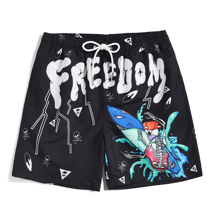 Men's beach pants loose casual cartoon printed shorts sold by Shopnova product image thumbnail 2