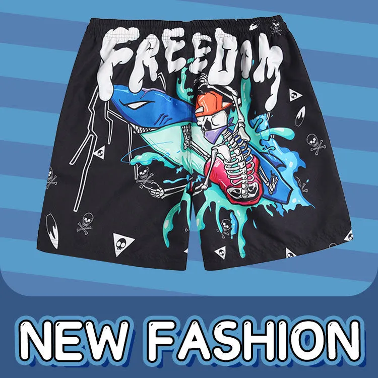 Men's beach pants loose casual cartoon printed shorts sold by Shopnova product image thumbnail 4