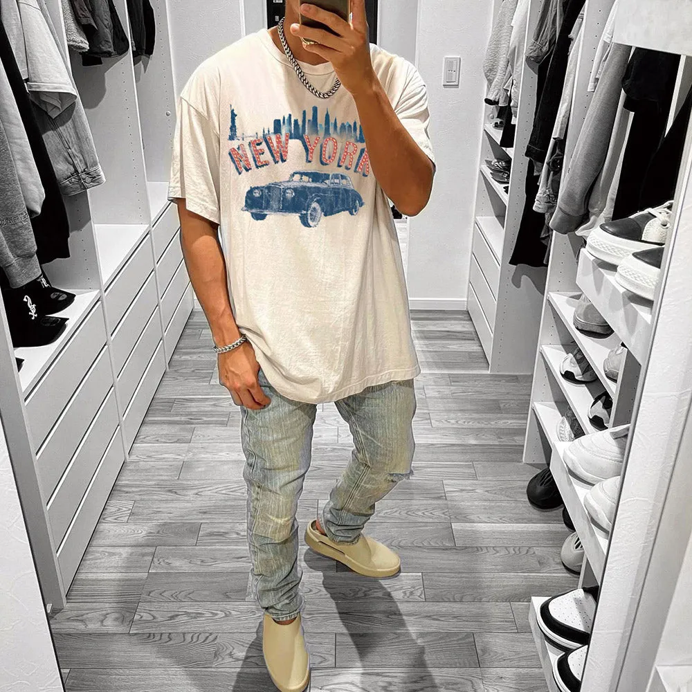 New York Graphic Print Loose Men's T-Shirt sold by Shopnova product image thumbnail 2