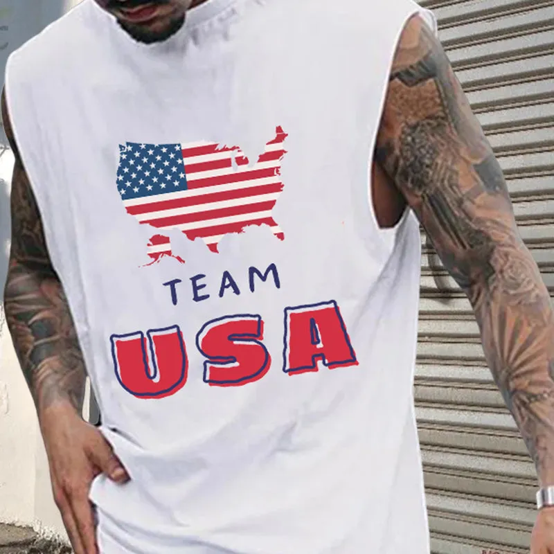 Team USA Men's Cotton Tank Top-C sold by Shopnova product image thumbnail 2