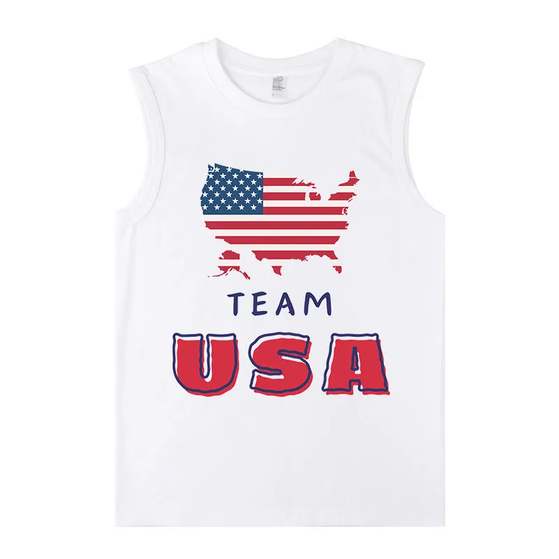 Team USA Men's Cotton Tank Top-C sold by Shopnova product image thumbnail 3
