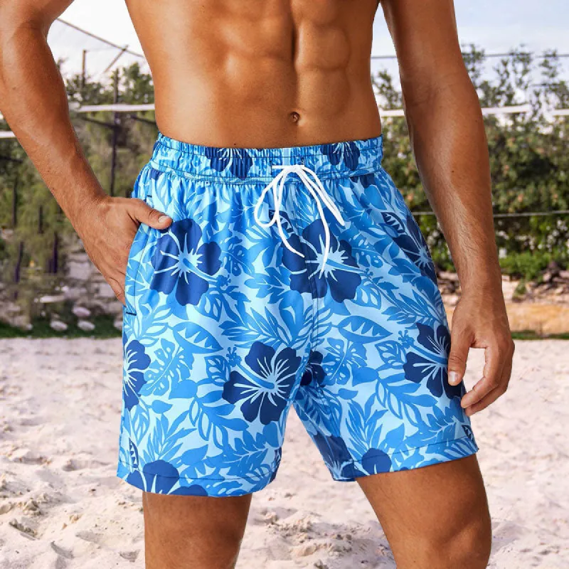 Loose Floral Print Casual Beach Vacation Men's Shorts sold by Shopnova