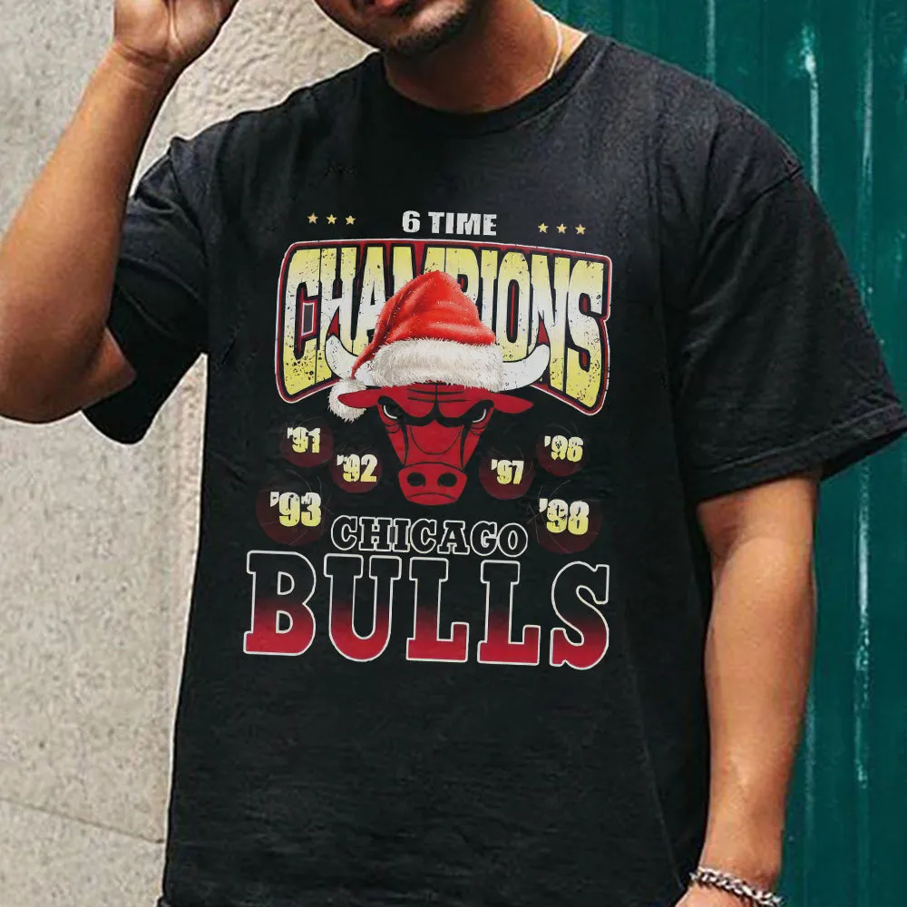 Bulls Men's Sports Christmas Casual T-Shirts sold by Shopnova product image thumbnail 2