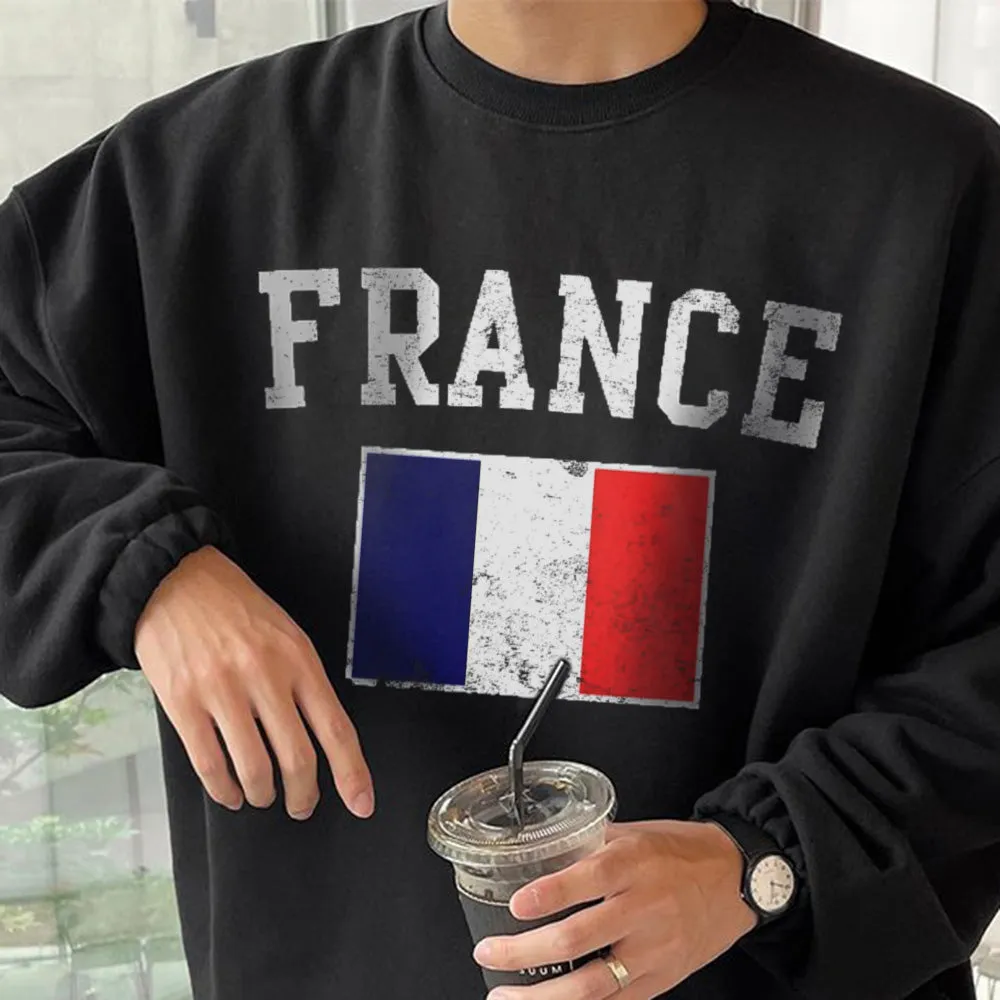 France Print Men's Crew Neck Sweatshirt sold by Shopnova product image thumbnail 2