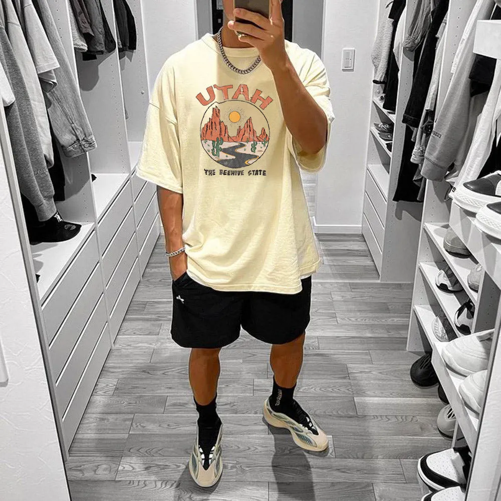 Utah Graphic Print Loose Men's T-Shirt sold by Shopnova product image thumbnail 2