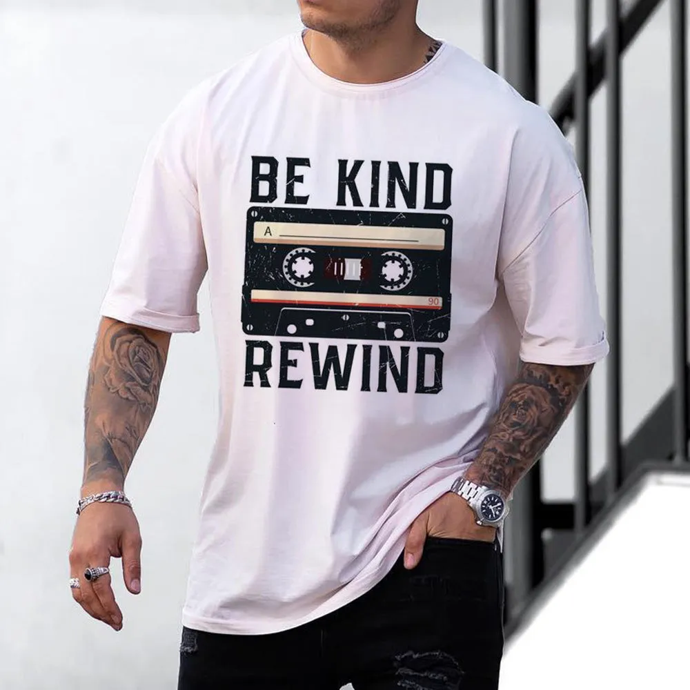 Be Kind Rewind Vintage Print Crew Neck Casual Men's T-Shirt sold by Shopnova product image thumbnail 3
