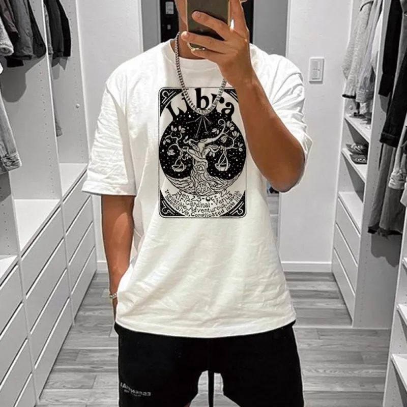 Libra Graphic Print Casual Men's T-Shirt sold by Shopnova
