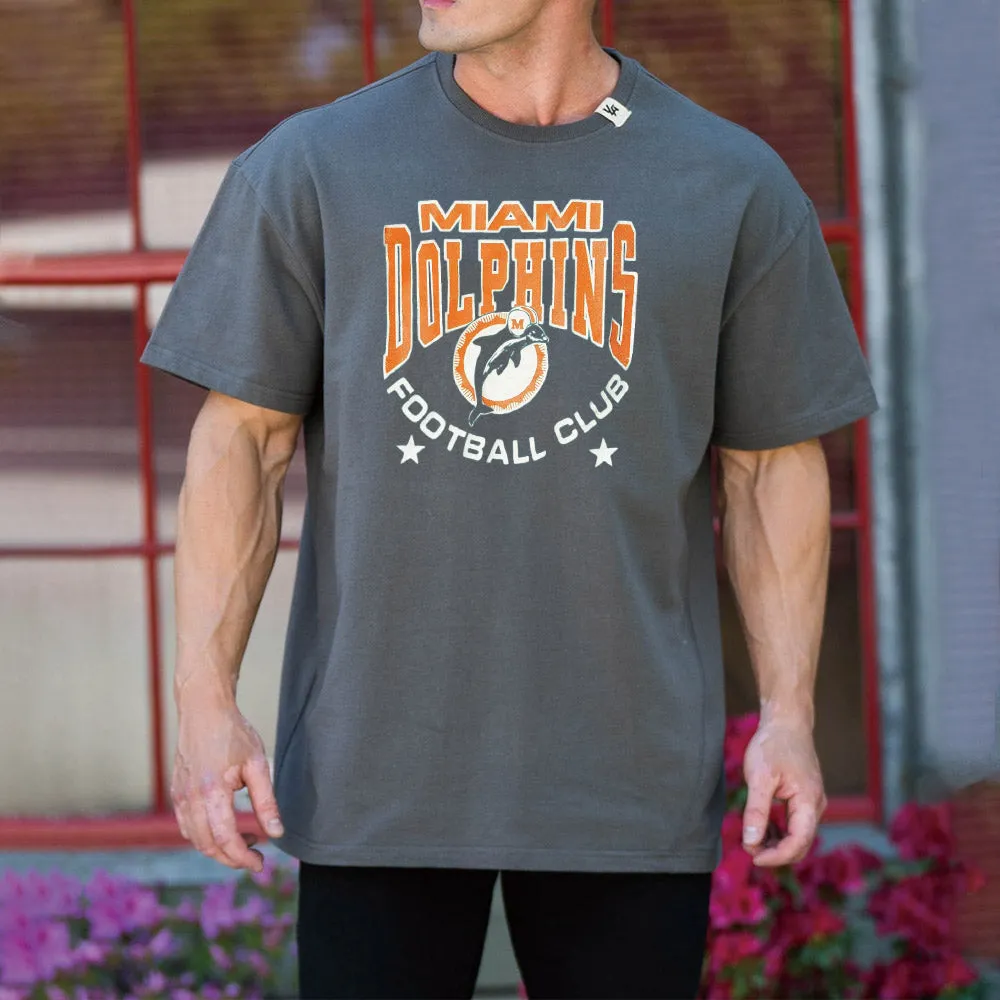 Dolphin Graphic Print Casual Loose Men's Short Sleeve T-Shirt sold by Shopnova