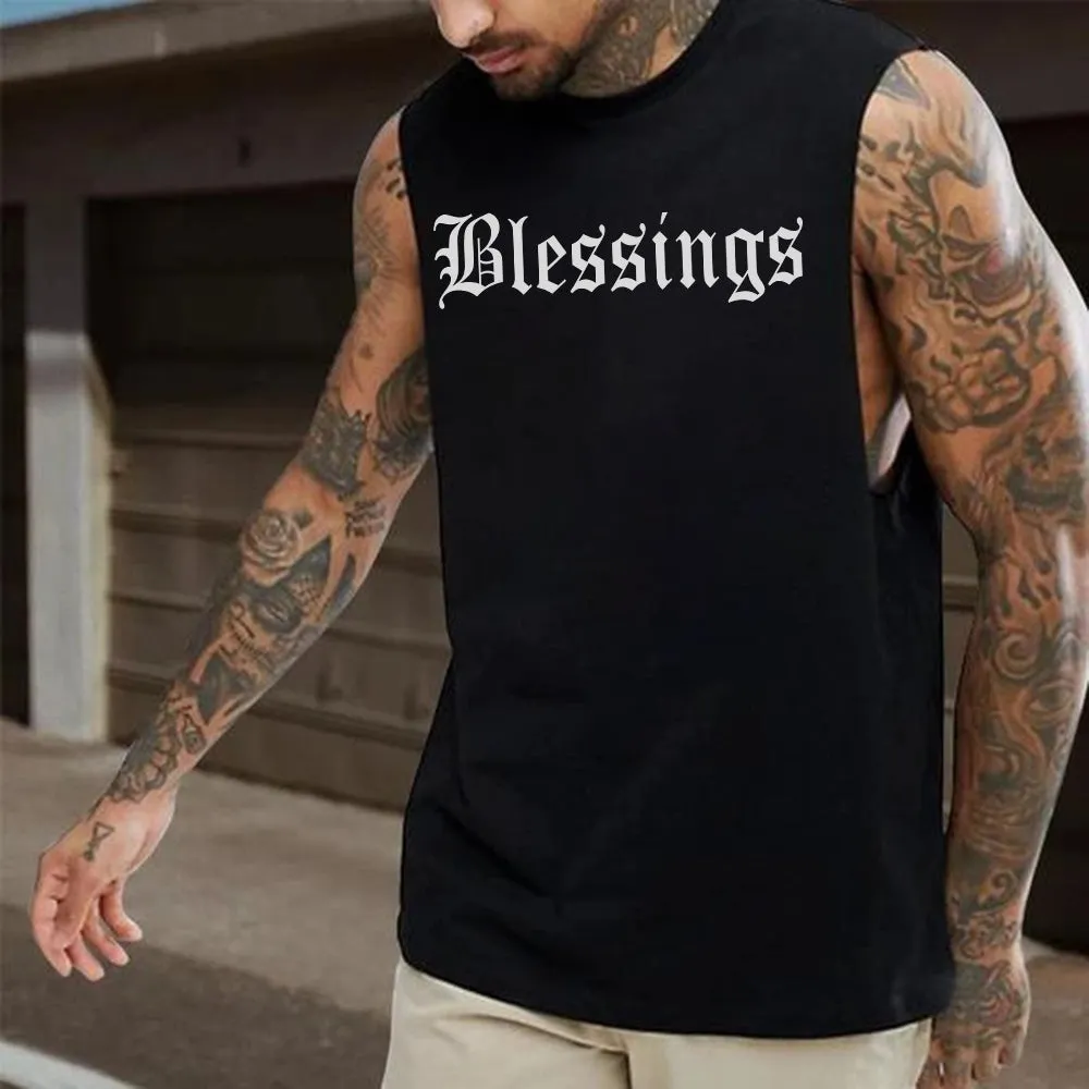 Blessings Men's Casual Streetwear Tank Top sold by Shopnova