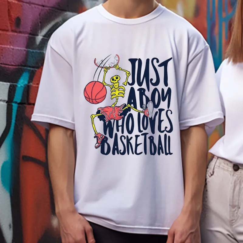 Basketball Enthusiast Sporty Skeleton Tee sold by Shopnova
