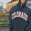 Colorado Print Men's Oversized Fleece Hoodie Blue 320g sold by Shopnova