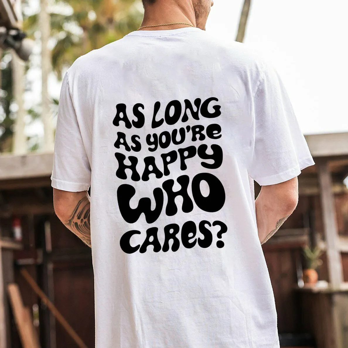 Positive Quotes Letter Print Men's Cotton Tee sold by Shopnova product image thumbnail 2