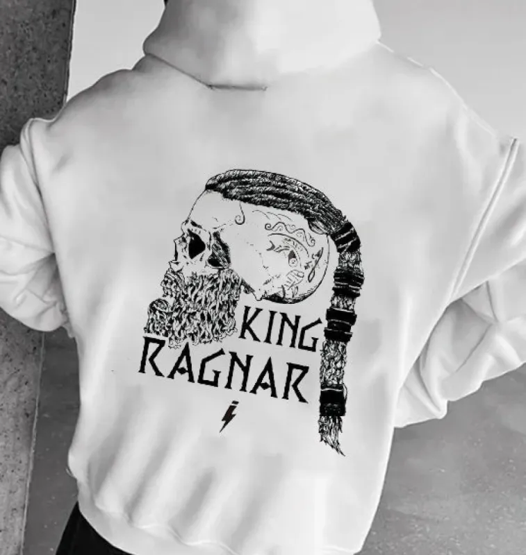 Viking Culture Print Fleece Hoodie sold by Shopnova