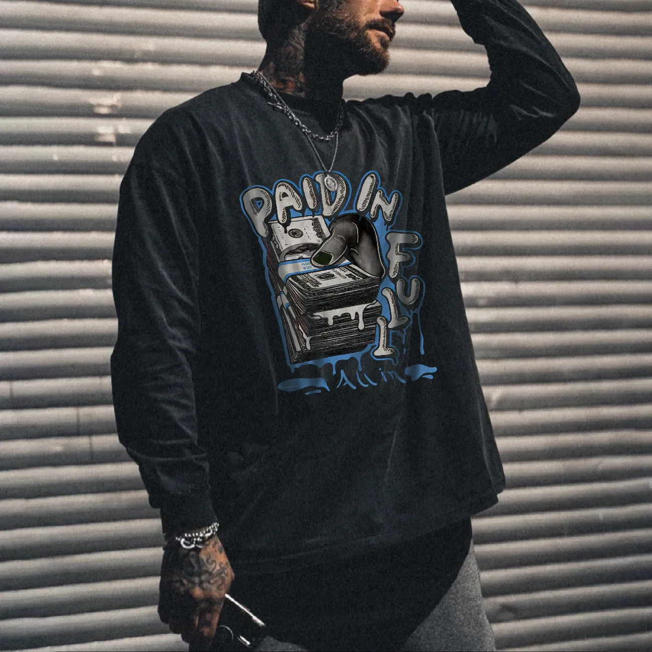 Paid in Full Men's Vintage Long Sleeve T-Shirts-A sold by Shopnova