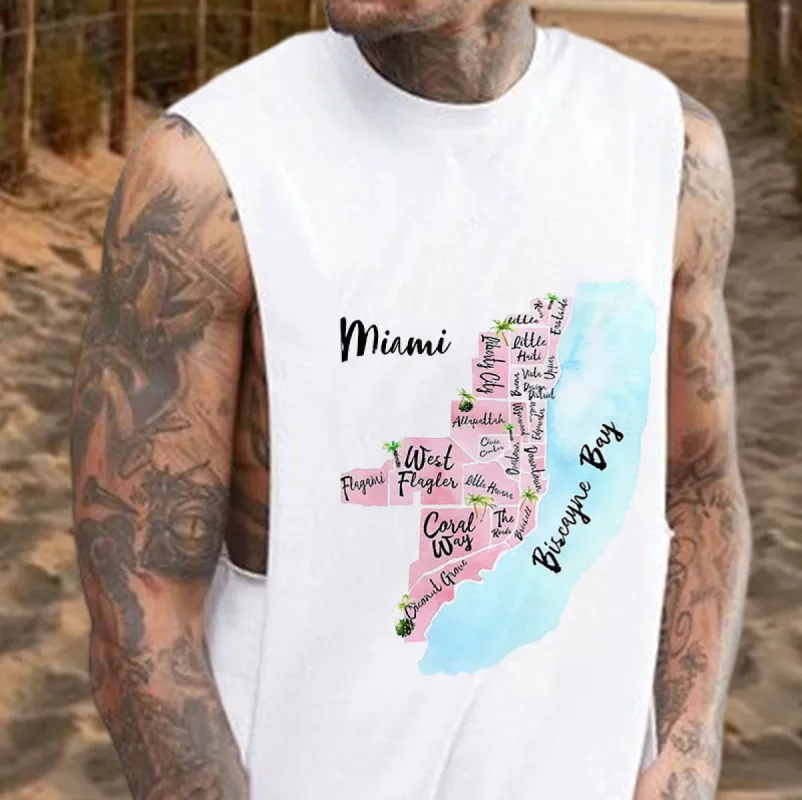 Men's Charming Locales Discover Miami Districts Tank Top-B sold by Shopnova
