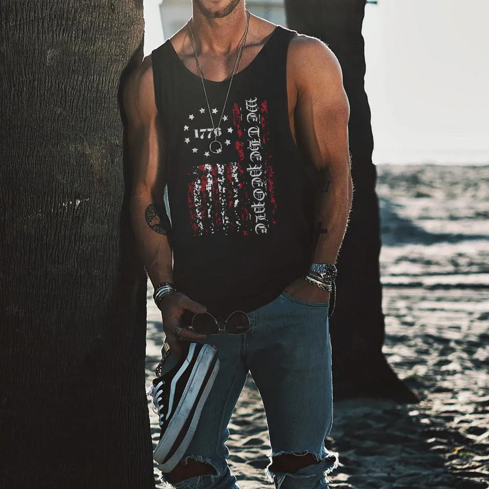 1776 Flag Men's Casual Tank Tops-A sold by Shopnova product image thumbnail 2