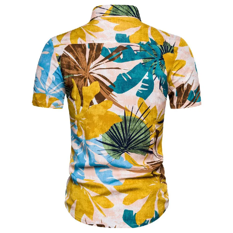 Cotton And Linen Printed Pocket Button-down Shirt sold by Shopnova product image thumbnail 2