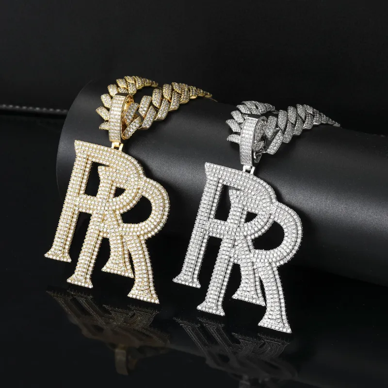 Roddy Ricch-inspired Necklace Double R Logo Pendant sold by Shopnova