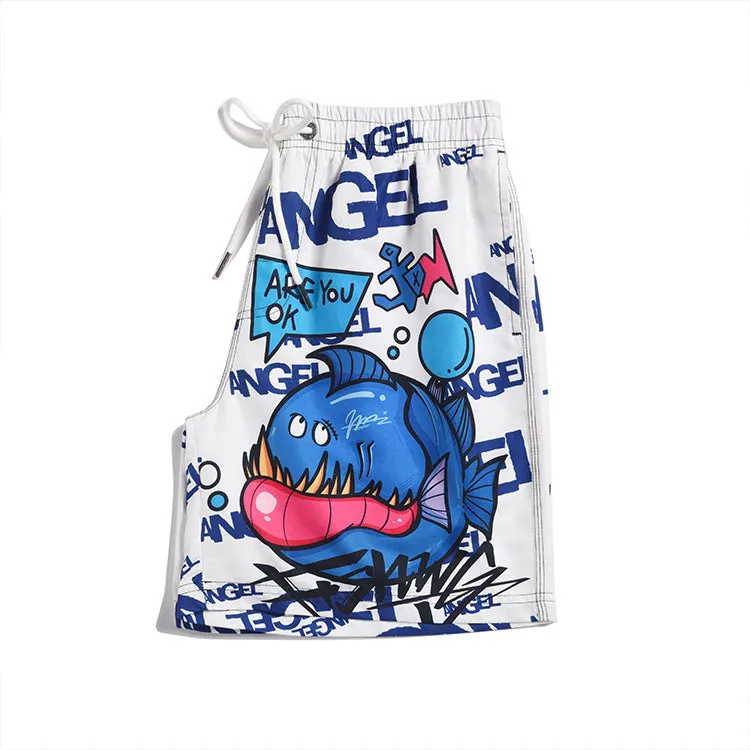 Men's beach pants loose casual cartoon printed shorts sold by Shopnova product image thumbnail 4