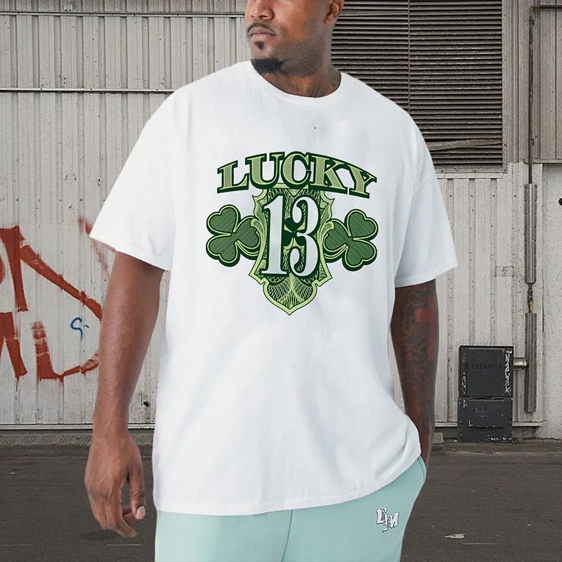 Lucky 13 Shamrock Irish Pride Men's White Tee sold by Shopnova product image thumbnail 3