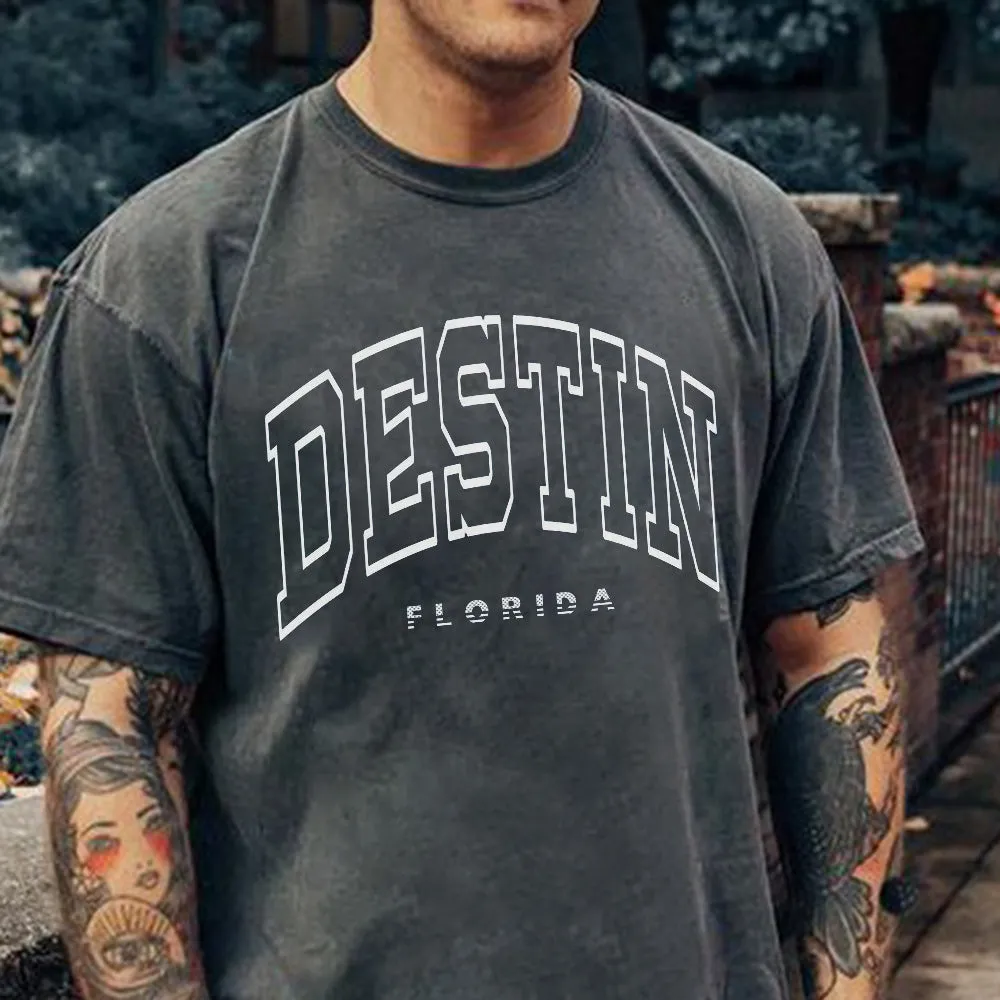 Letter Print Casual Loose Short Sleeve Men's T-Shirt sold by Shopnova product image thumbnail 2