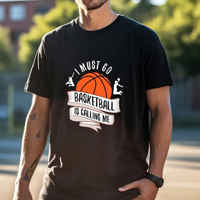 Baketball Lovers Hoops Calling Men's Black T-shirt sold by Shopnova product image thumbnail 2