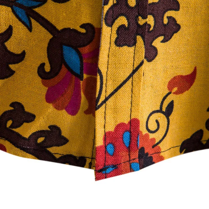 Cotton And Linen Printed Pocket Button-down Shirt sold by Shopnova product image thumbnail 5