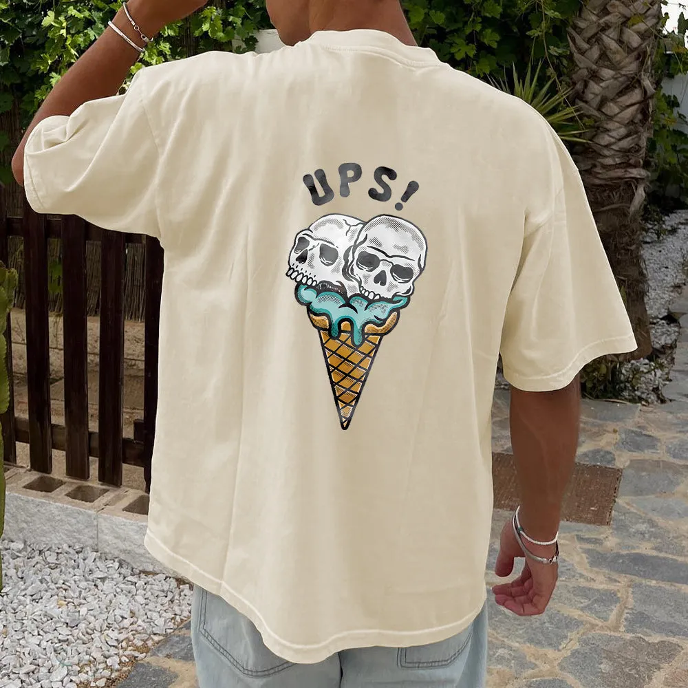 Skull Ice Cream Cone Men's Cotton T-shirt 230g sold by Shopnova product image thumbnail 2