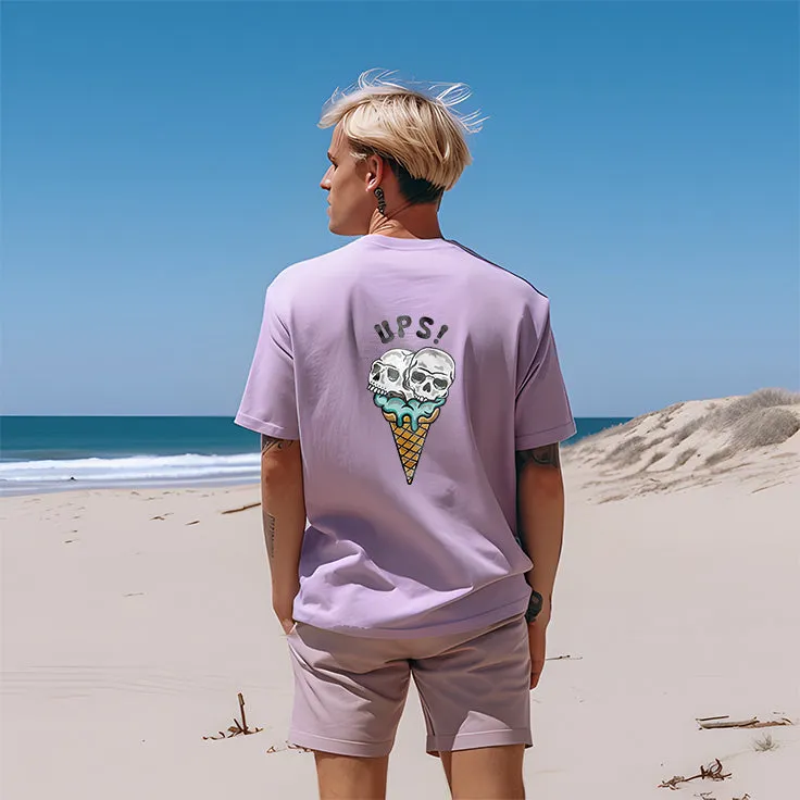 Skull Ice Cream Cone Men's Cotton T-shirt 230g sold by Shopnova product image thumbnail 3